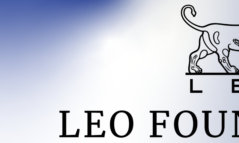 Left half of the logo of the LEO foundation